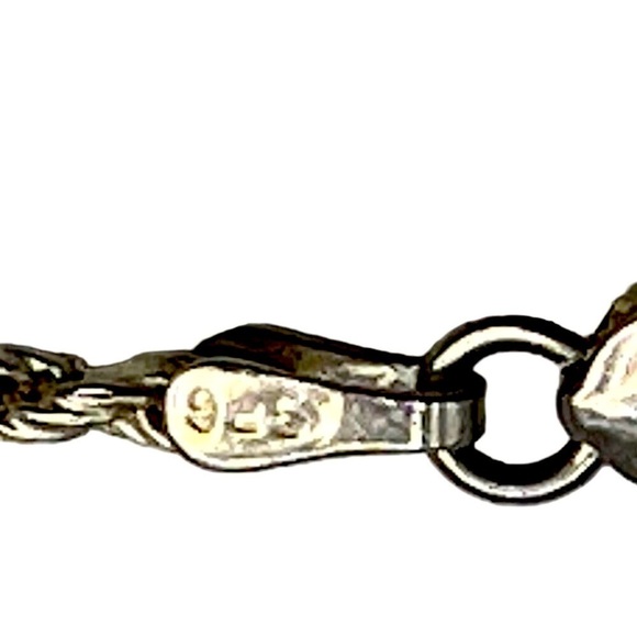 Italian 925 Sterling Silver Necklace With Faceted Garnet & Agate Pendant.  B11 - Picture 12 of 14